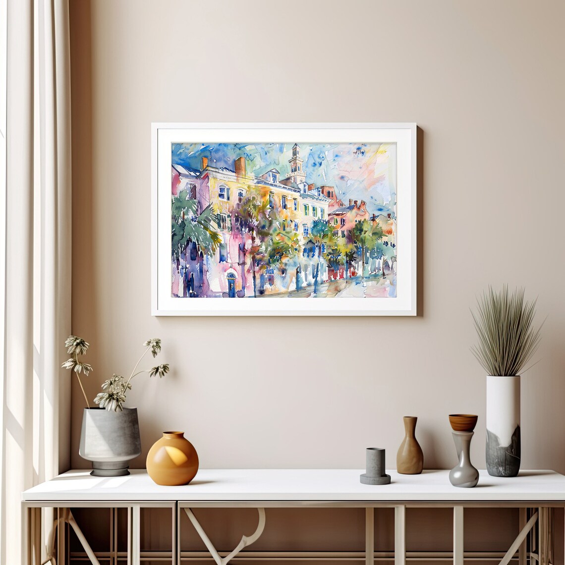 Charleston South Carolina Historic Street Watercolor Travel Poster - Image 5