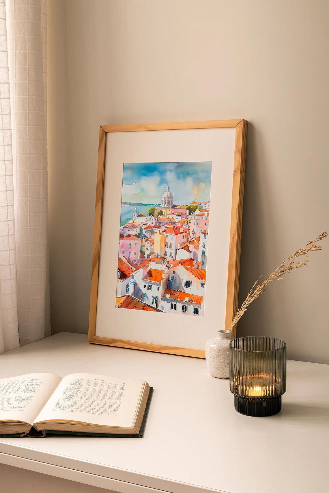 Lisbon Watercolor Art Print Portugal City Watercolor Painting Travel Art Print By Feelingprints - Image 2