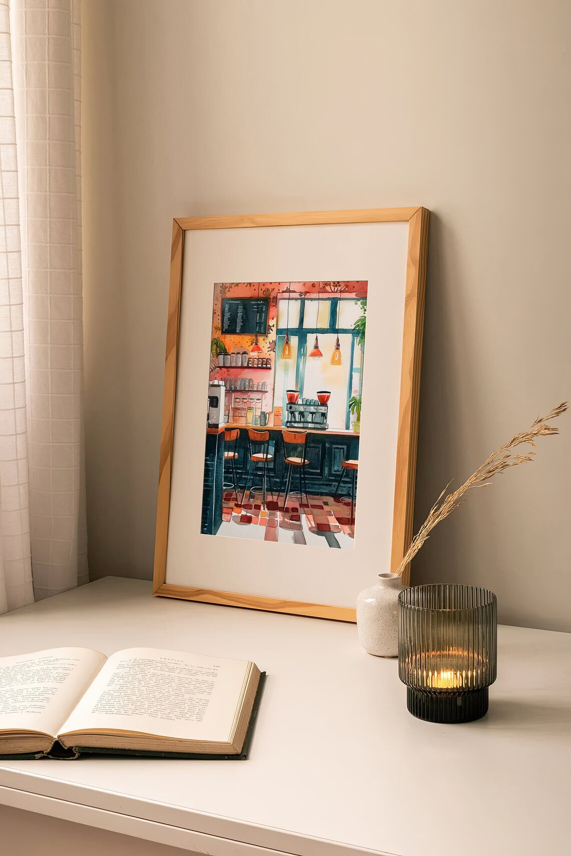 Cafe Watercolor Art Print, Coffee Kitchen Decor - Image 4