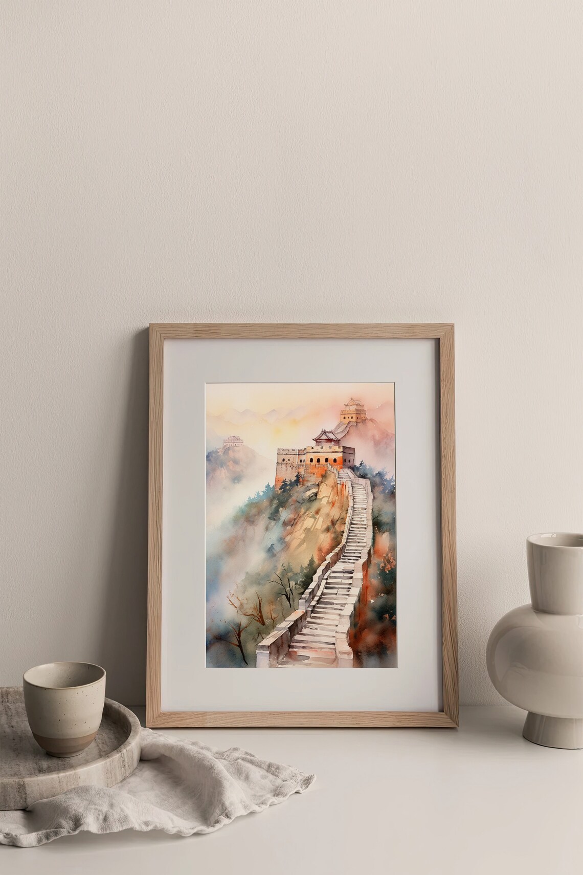 Great Wall of China Watercolor Travel Poster - Image 2