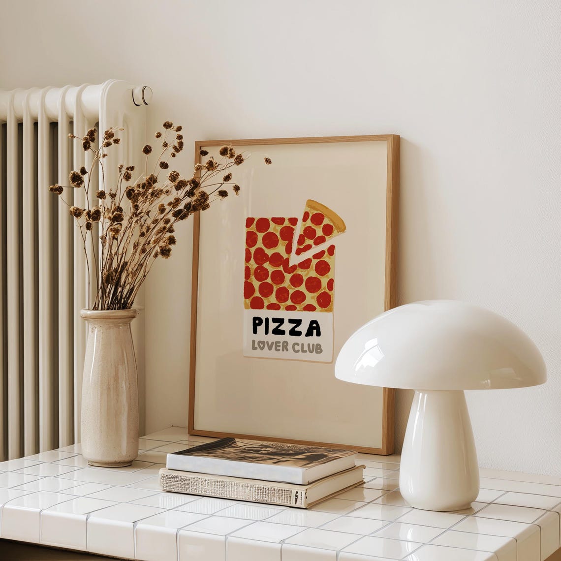 Pizza Lover Club Pepperoni Slice Bold Foodie Kitchen Wall Art - Image 3