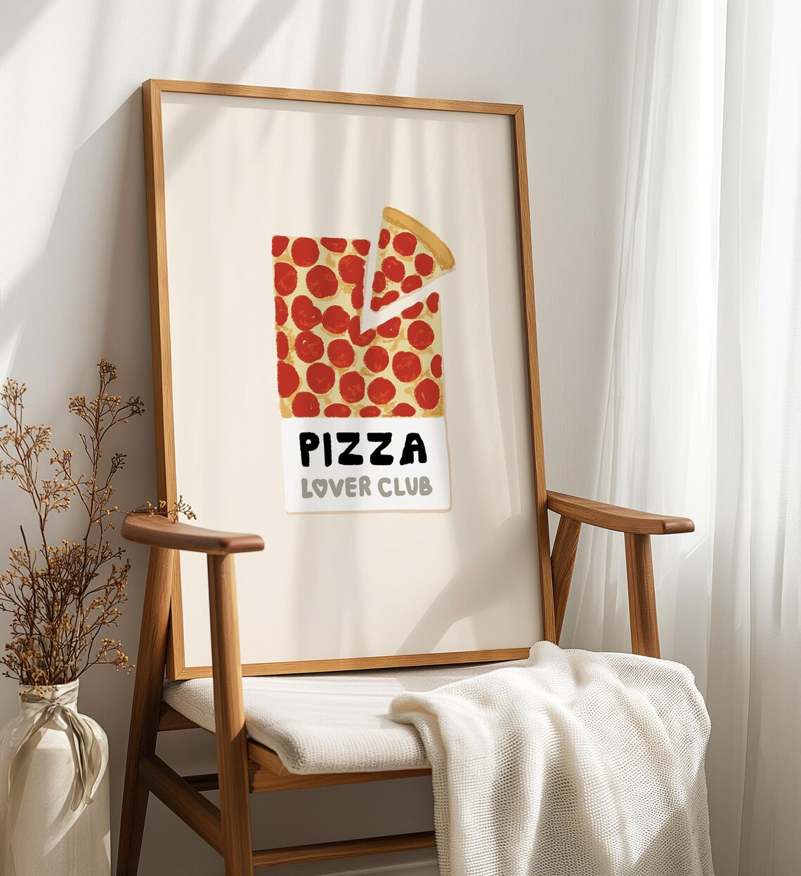 Pizza Lover Club Pepperoni Slice Bold Foodie Kitchen Wall Art - Image 5