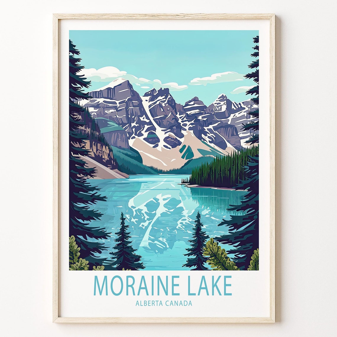 Moraine Lake Alberta Canada Turquoise Lake Valley Peak View Poster