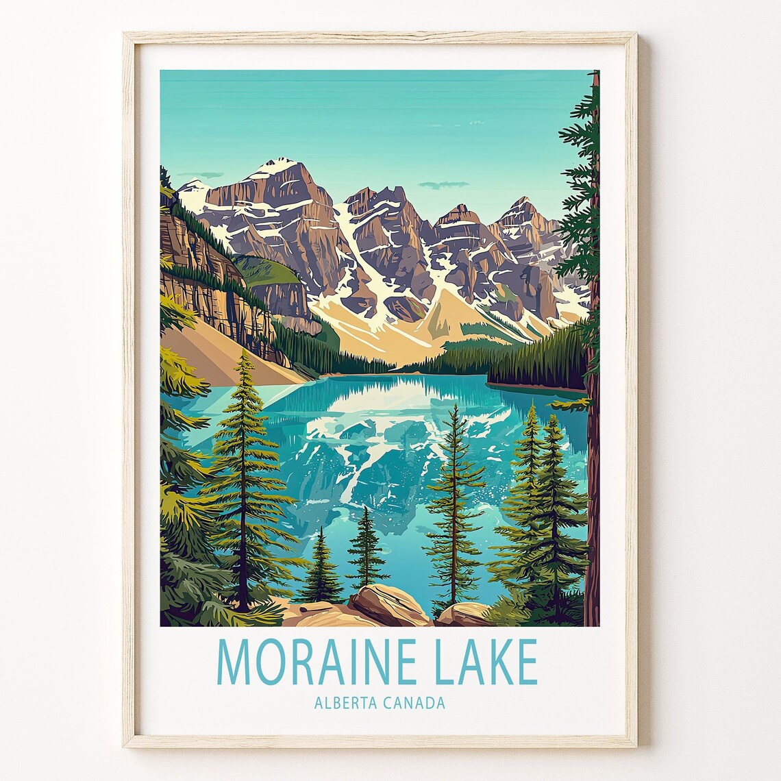 Moraine Lake Canada Travel Poster, Alberta View
