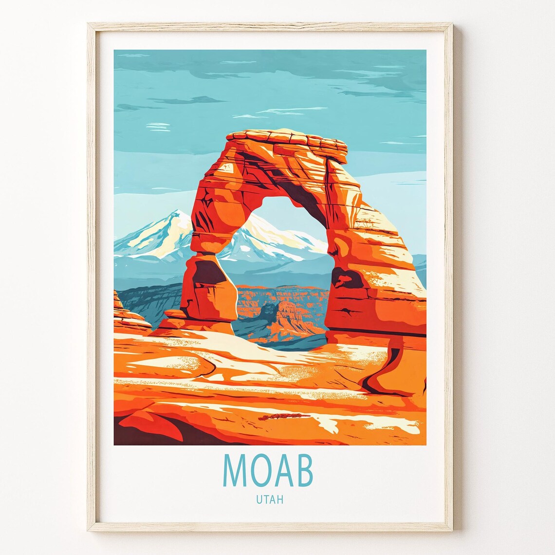 Moab Utah Delicate Arch Red Desert Sunset Vintage Art Poster