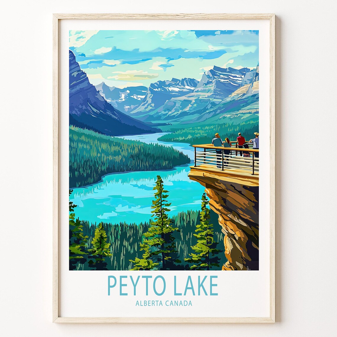 Peyto Lake Alberta Canada Wolf Head Overlook Turquoise View Poster