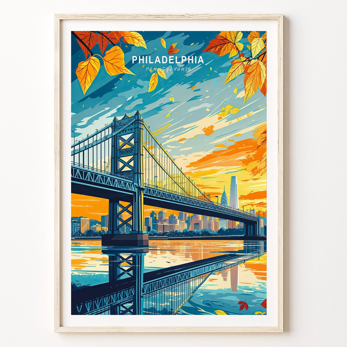 Philadelphia Pennsylvania Travel Poster Pennsylvania City Wall Art Philadelphia Travel Print Travel Gifts Birthday Gifts