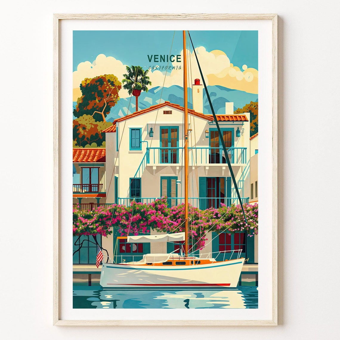 Venice Custom Travel Poster Venice California Wall Art California Travel Print House Warming Gifts Travel Gifts