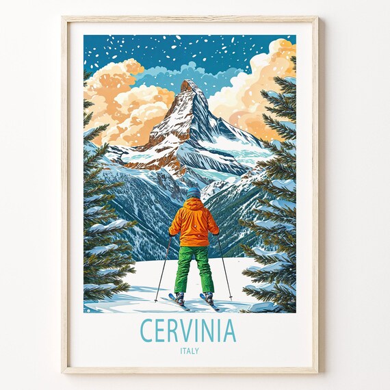 Cervinia Italy Snowy Ski Day Under the Mighty Matterhorn Poster