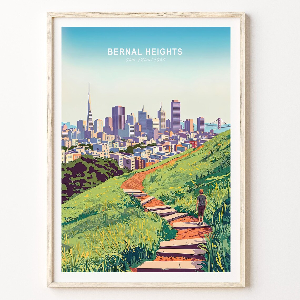 Bernal Heights San Francisco City Panorama Golden Gate Vista Poster