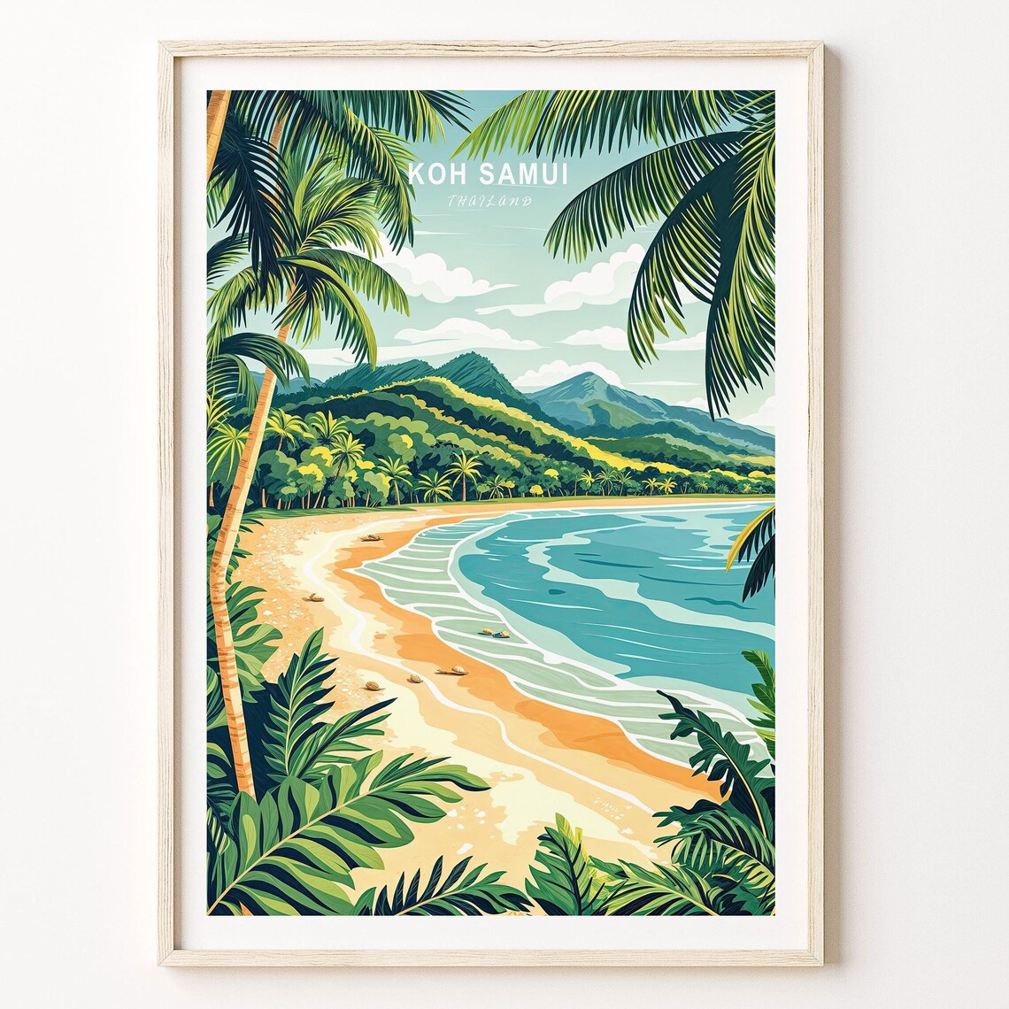 Koh Samui Thailand Palm Fringed Beach Golden Sand Bay View Poster