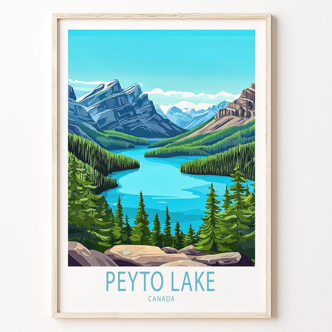 Peyto Lake Canada Travel Print Alberta Canadian Wall Art Peyto Lake Travel Poster House Warming Gifts Wedding Gifts