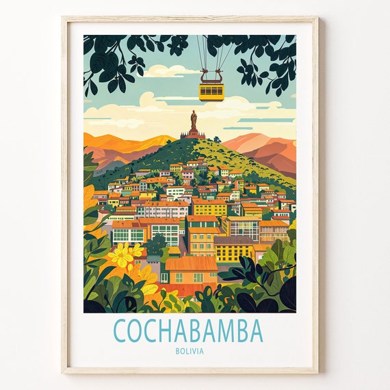 Cochabamba Bolivia Travel Poster Bolivia Wall Art Cochabamba Bolivia Print Birthday Gifts Home Decor Custom Travel Poster