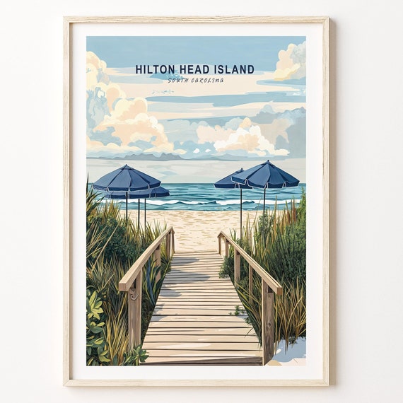 Hilton Island South Carolina Travel Poster, Wall Art