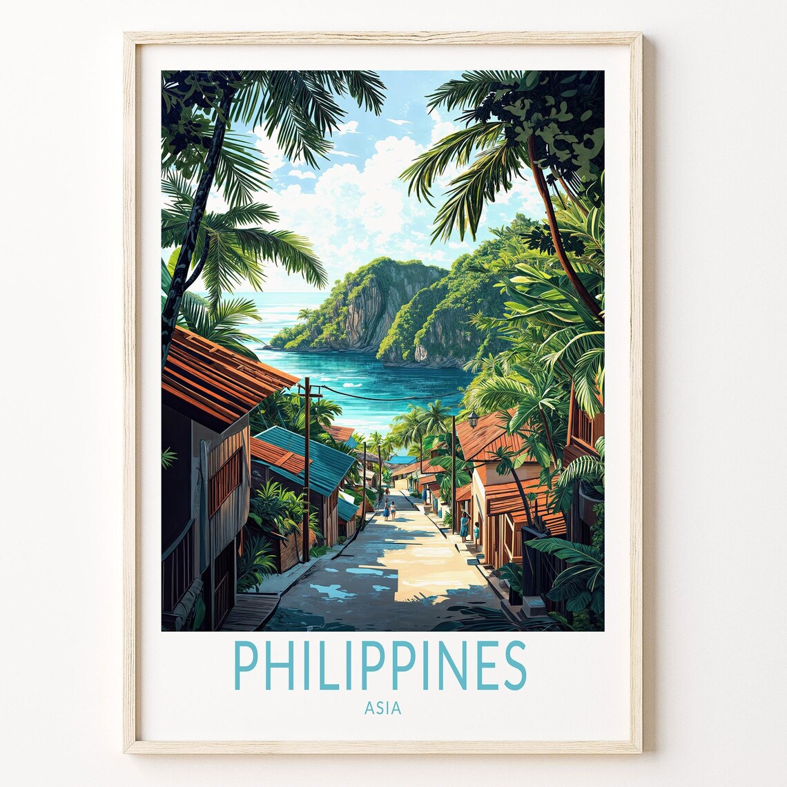 Philippines Asia Travel Poster, Asia City Art Print