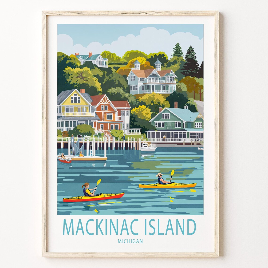 Mackinac Island Travel Poster, Michigan Art Print