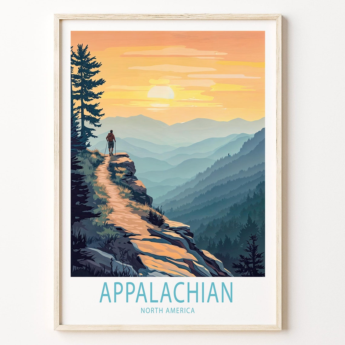 Appalachian Travel Poster North America Travel Wall Art Appalachian Usa Print City Personalised Gifts Travel Gifts