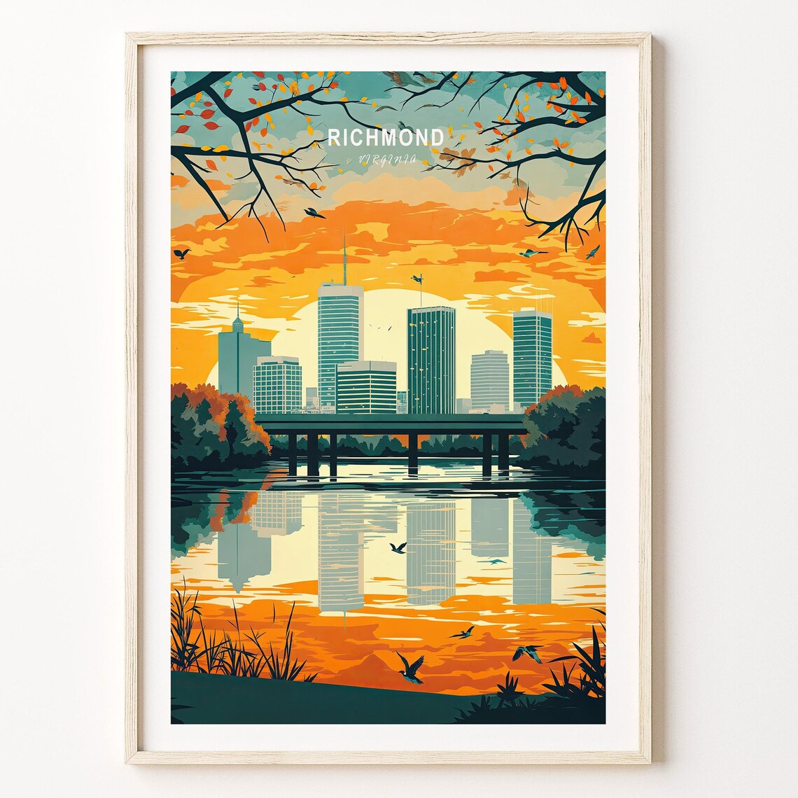 Richmond Virginia Poster Richmond City Wall Art Virginia Richmond Travel Print City Personalised Gifts Home Decor