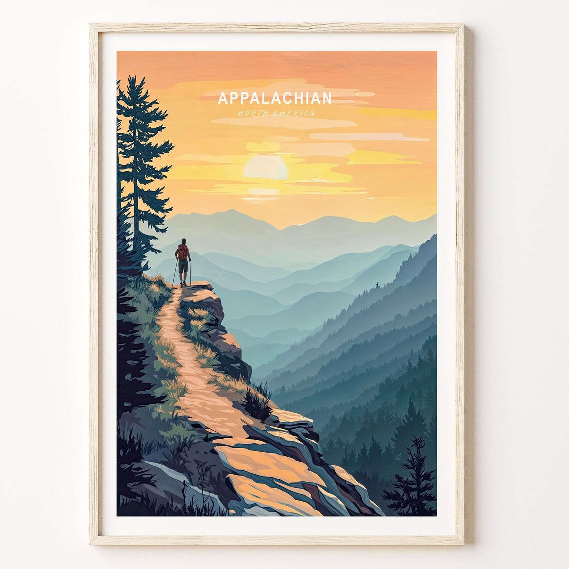 Appalachian North America Poster Appalachian Usa Travel Wall Art North America Travel Print House Warming Gifts Home Decor