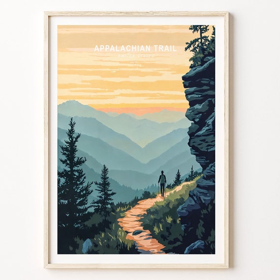 Appalachian Trail Travel Poster United States Wall Art Appalachian Trail Print Custom Travel Poster Home Decor Birthday Gifts