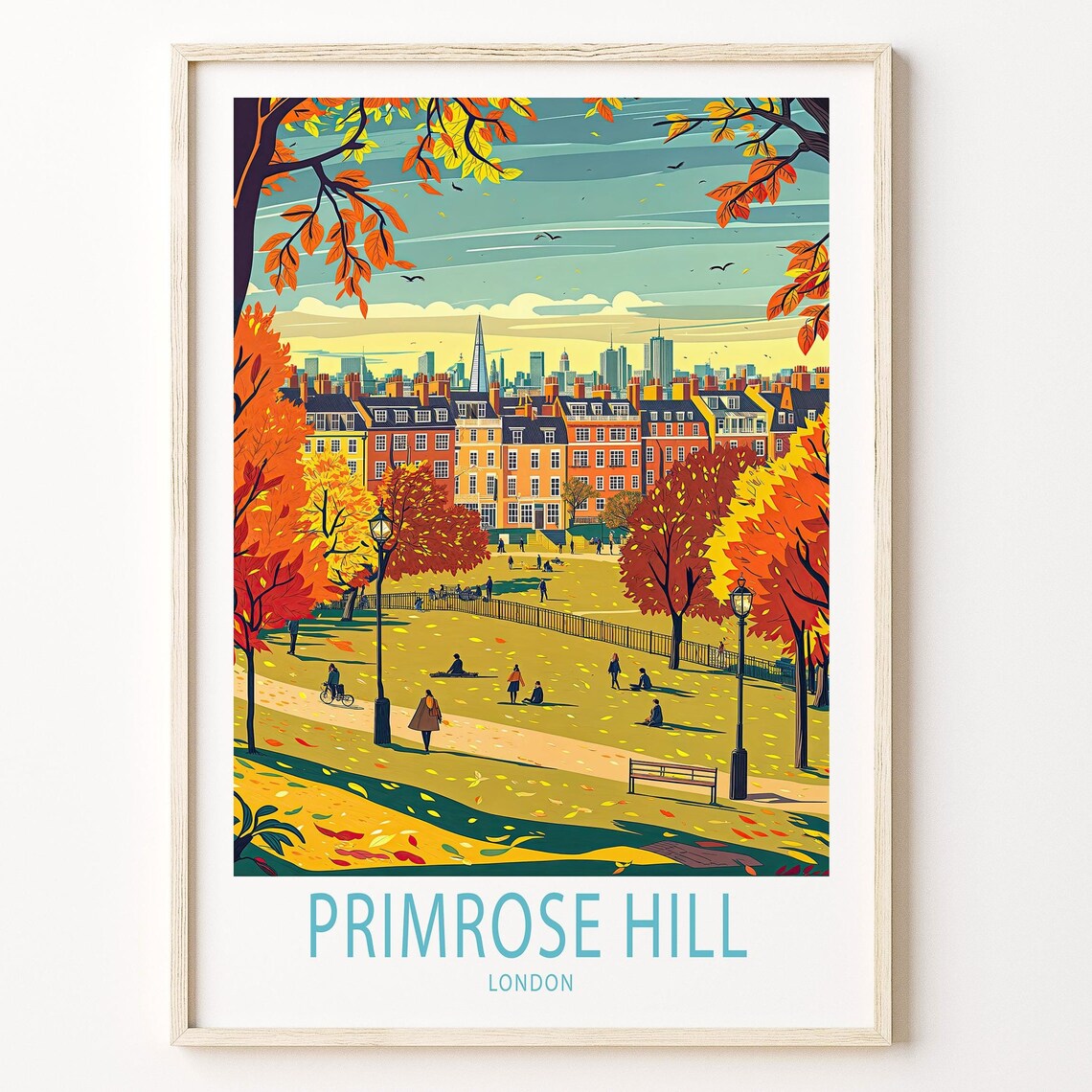 Primrose Hill London Autumn Park With City Skyline Beyond Trees Poster