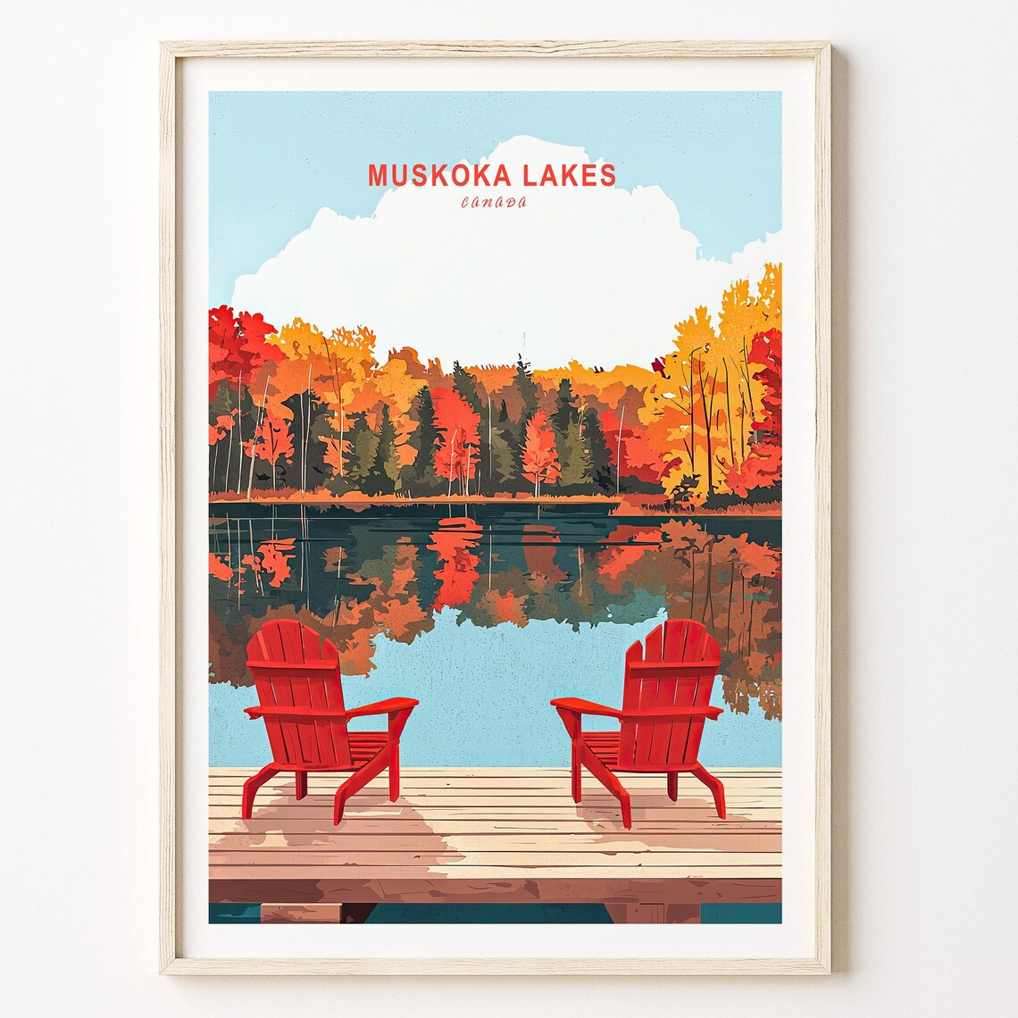 Muskoka Lakes Travel Poster, Canadian Wall Art