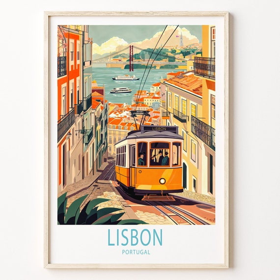 Lisbon Portugal Wedding Present Wall Art Print
