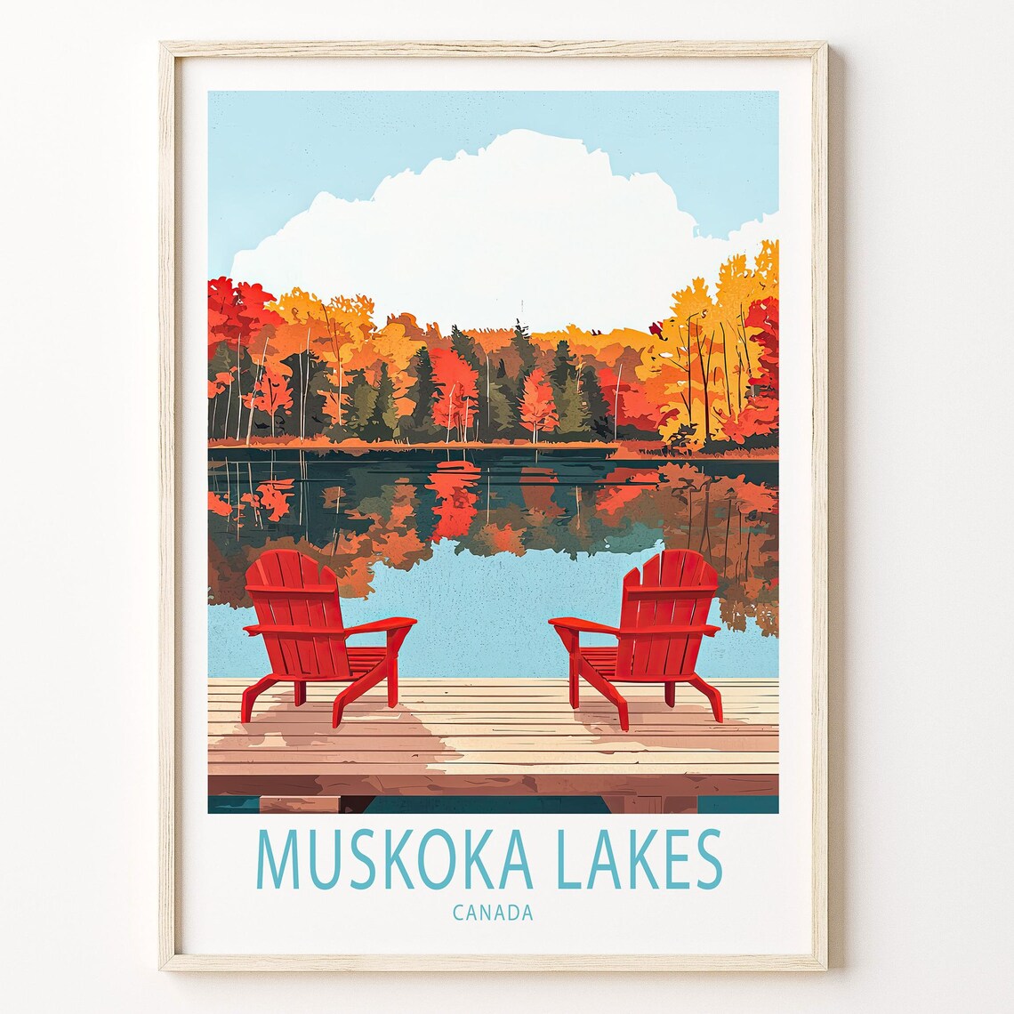 Muskoka Lakes Canada Travel Poster, Travel Poster