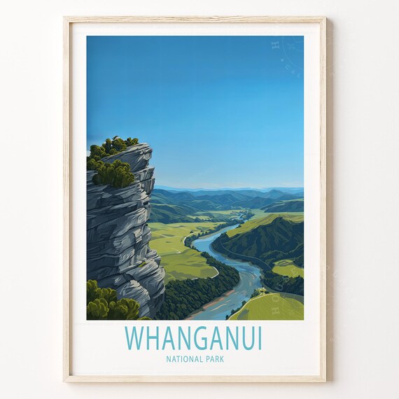 Whanganui National Park New Zealand River Gorge Travel Poster