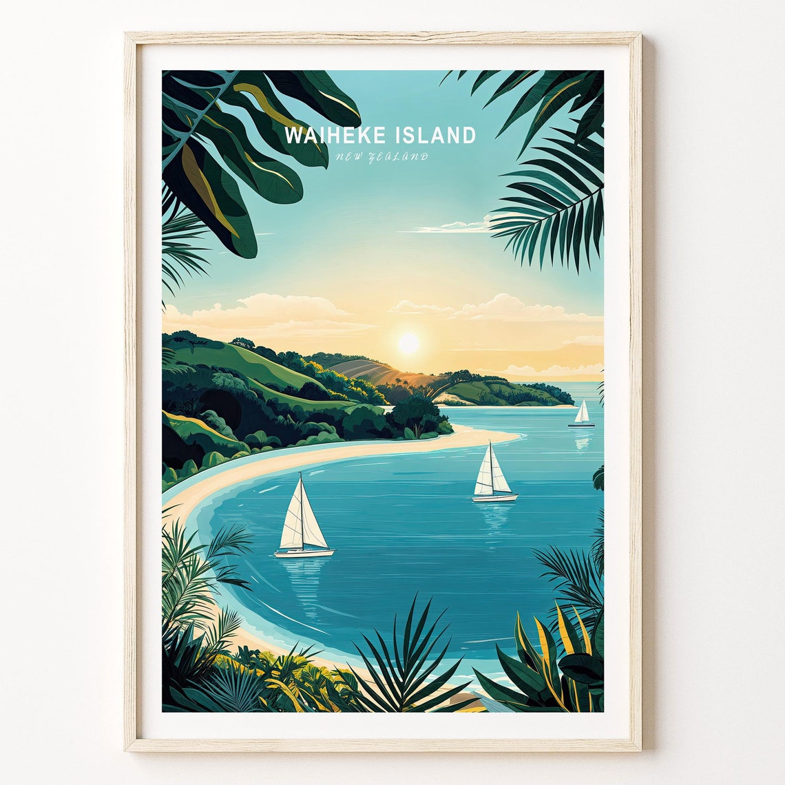 Waiheke Island New Zealand Poster Waiheke Island Travel Wall Art New Zealand Print House Worming Gifts Birthday Gifts