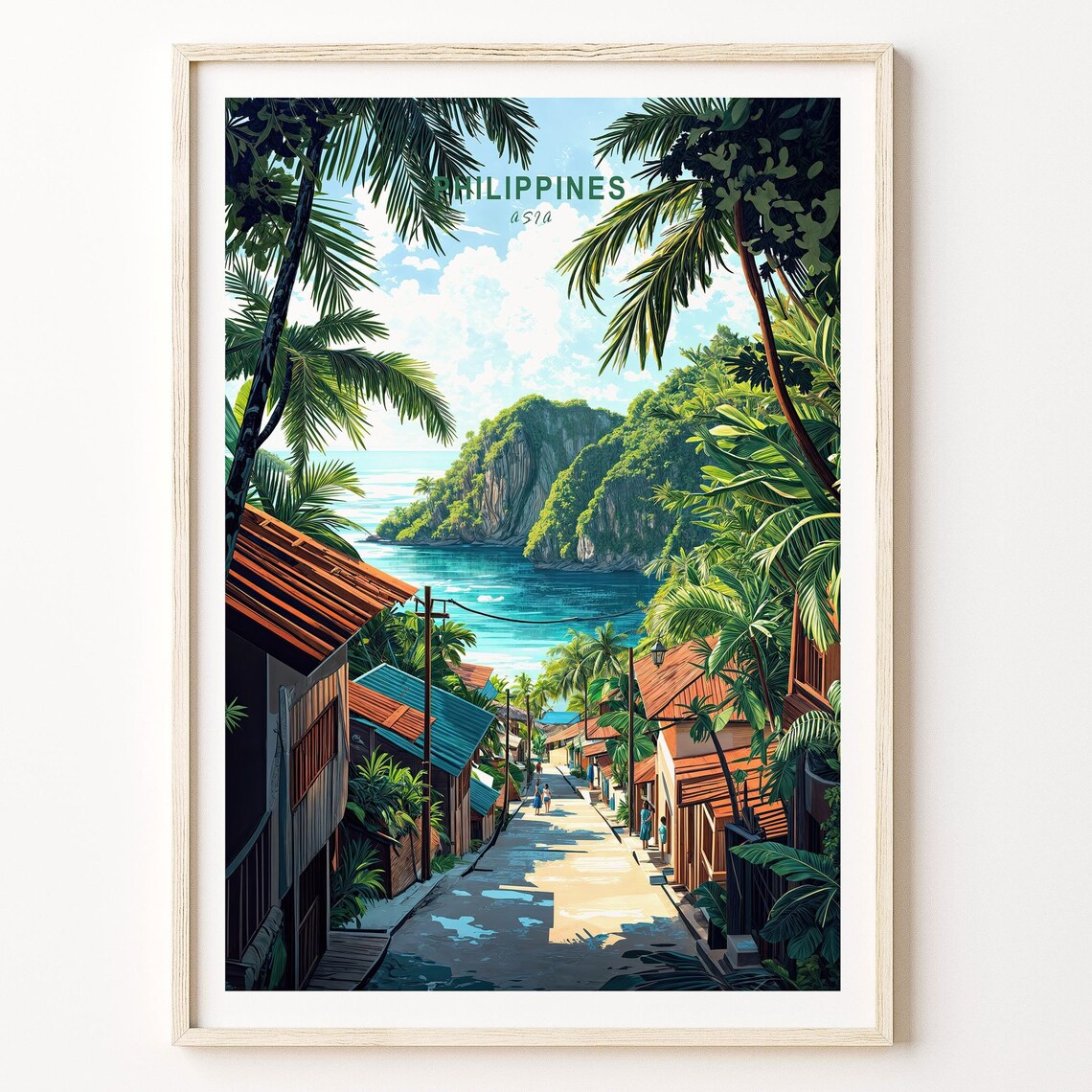 Philippines Asia Travel Poster, City Wall Art