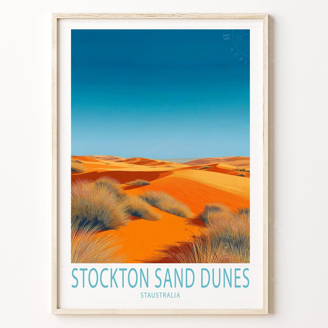 Stockton Sand Dunes Australia Travel Poster Print Wall Art Home Decor