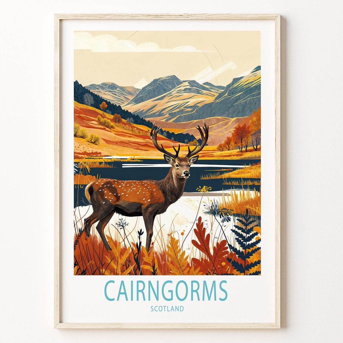 Cairngorms Scotland Travel Poster Scotland Travel Wall Art Cairngorms Poster City Personalised Gifts Birthday Present