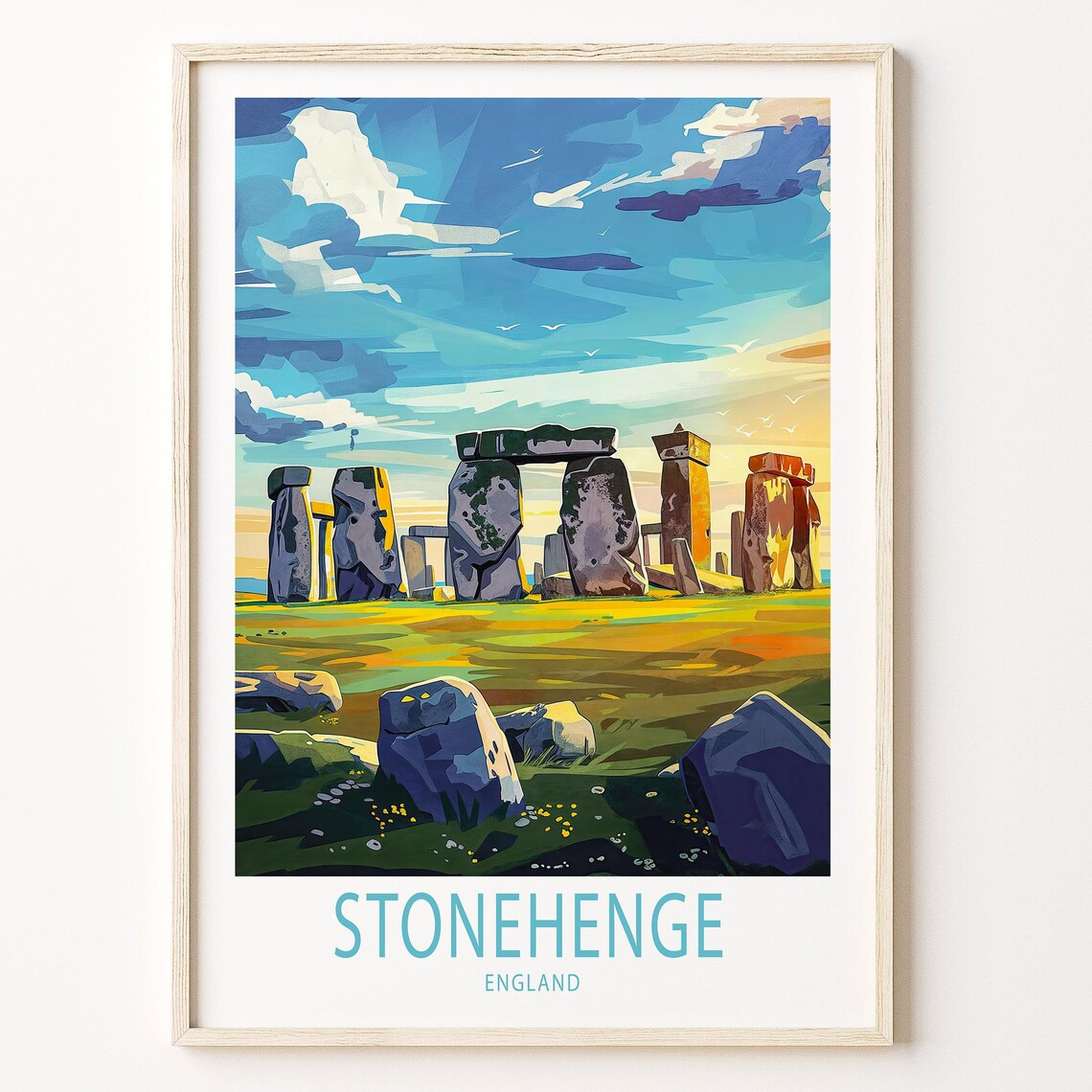 Stonehenge England Travel Poster, England Travel Print