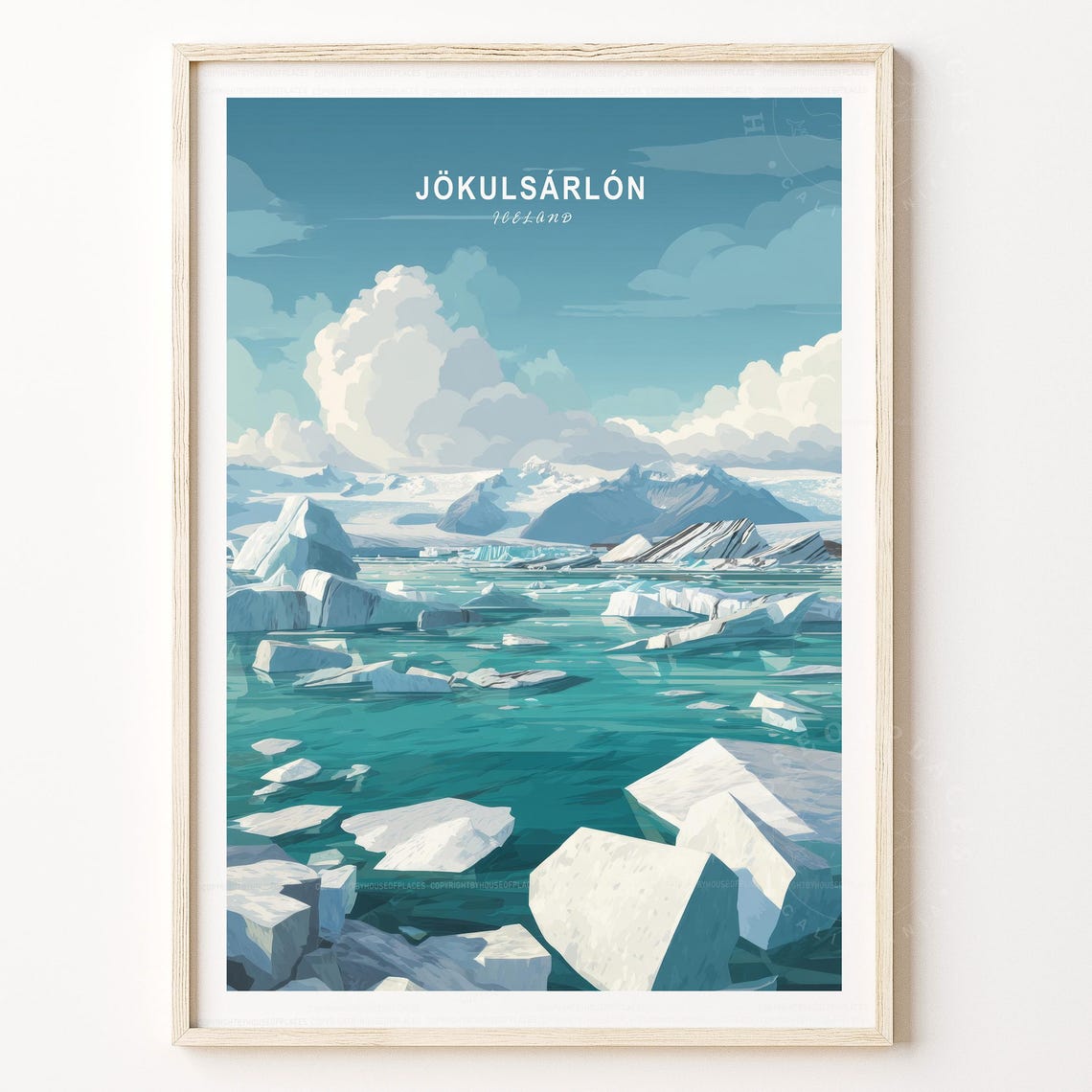 Jkulsrln Iceland Travel Poster Print