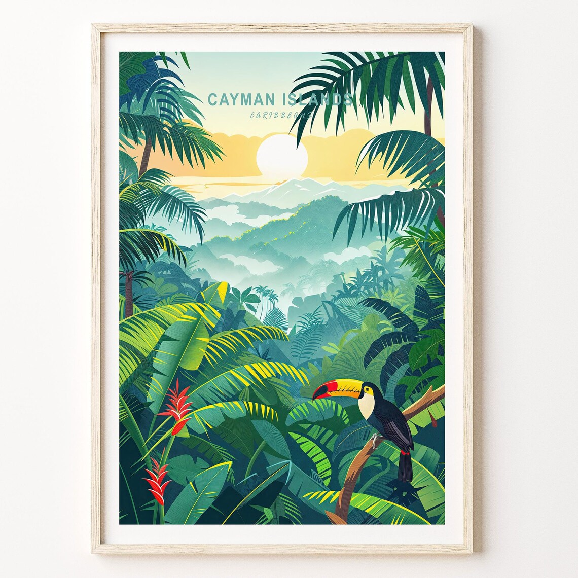 Cayman Islands Travel Poster, Caribbean Place Print
