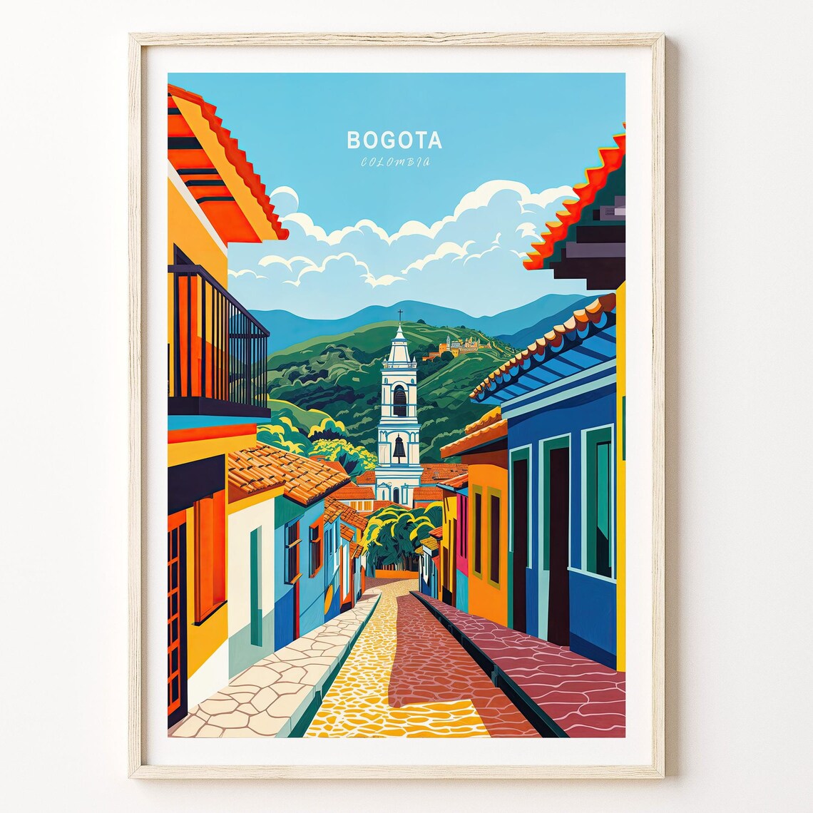 Bogota Colombia Travel Poster, City Wall Art
