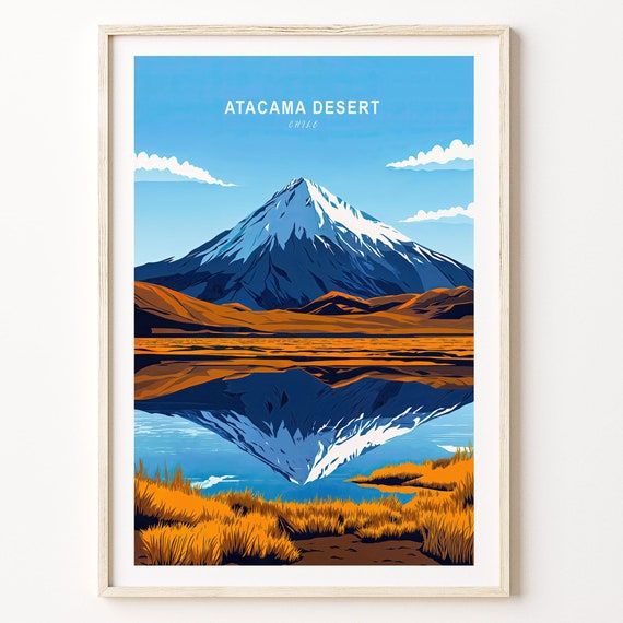 Atacama Desert Print South America Travel Poster Chile Wall Art Personalized Gifts Birthday
