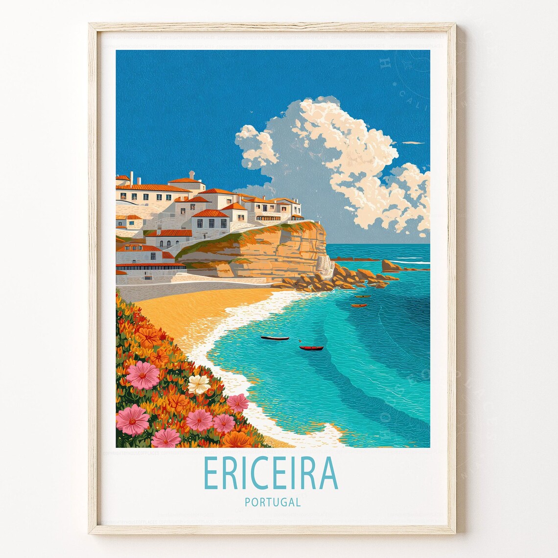 Ericeira Portugal Seaside Cliffs Beach Ocean Breeze Travel Poster