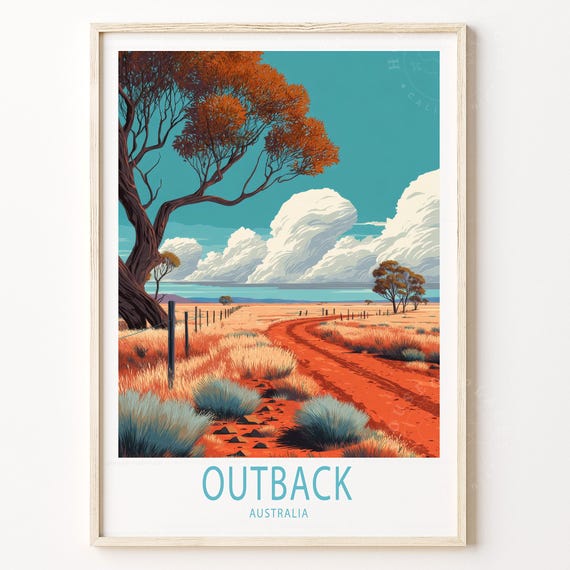Outback Travel Poster Australia Wall Art Print Home Decor Birthday Gifts Wedding Present Custom