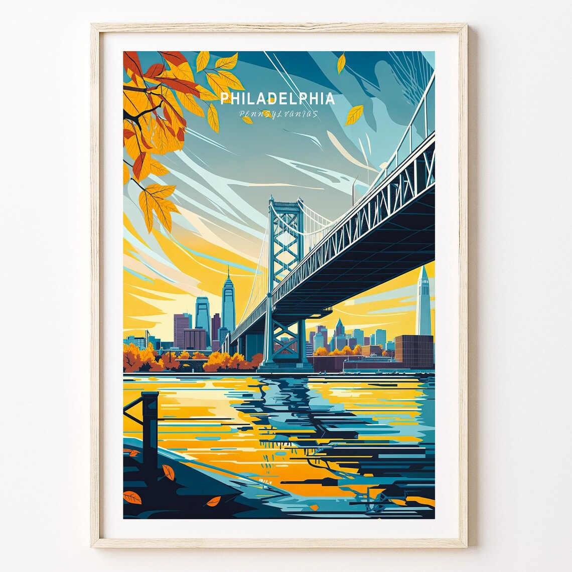 Philadelphia Pennsylvania Travel Poster, City Art Print