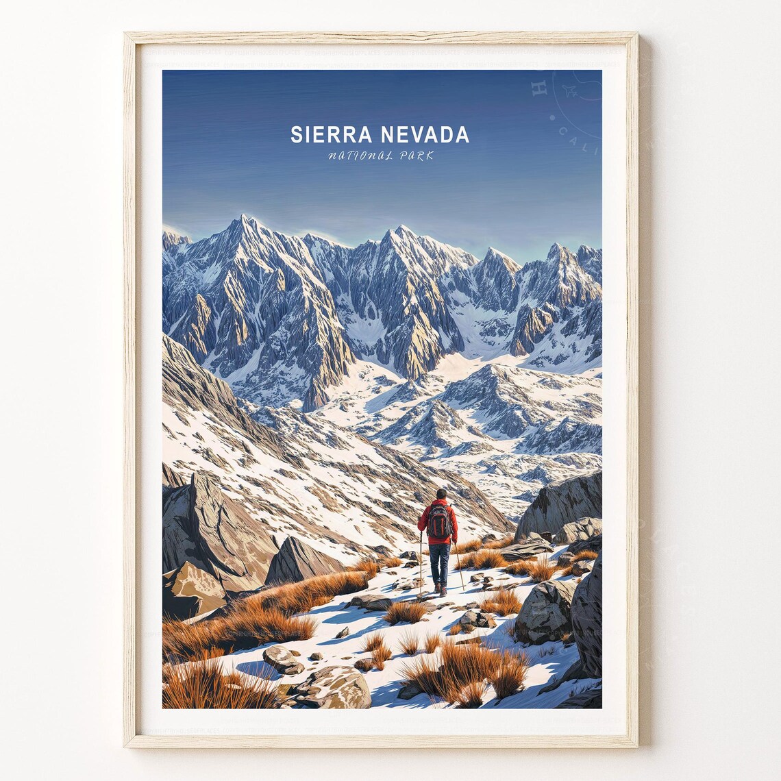 Sierra Nevada Minimalist Travel Poster, National Park
