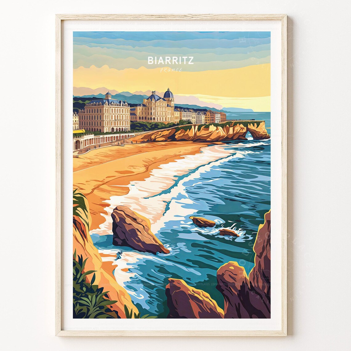 Biarritz France Minimalist Travel Poster, Art Print