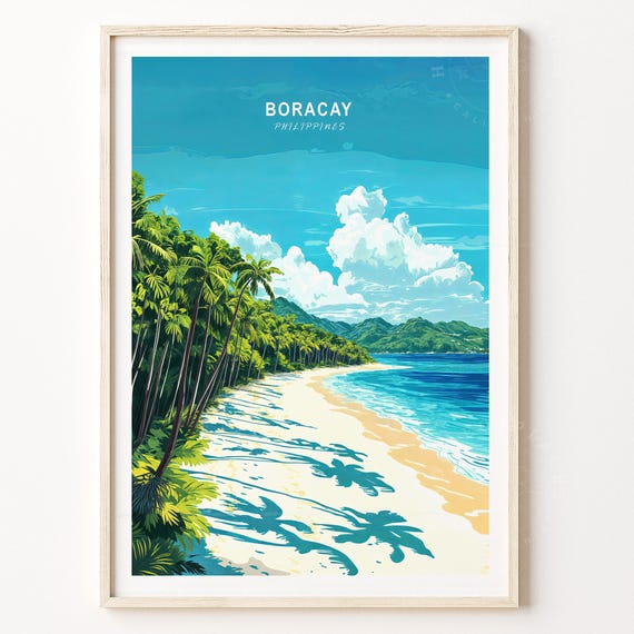 Boracay Philippines Travel Poster Print Wall Art Minimalist Cityscape Home Decor