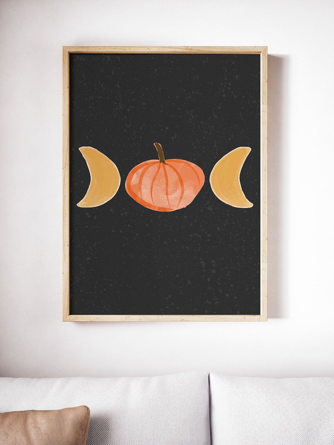 Pumpkin Moon Phase Art Print, Boho Modern Art - Image 3