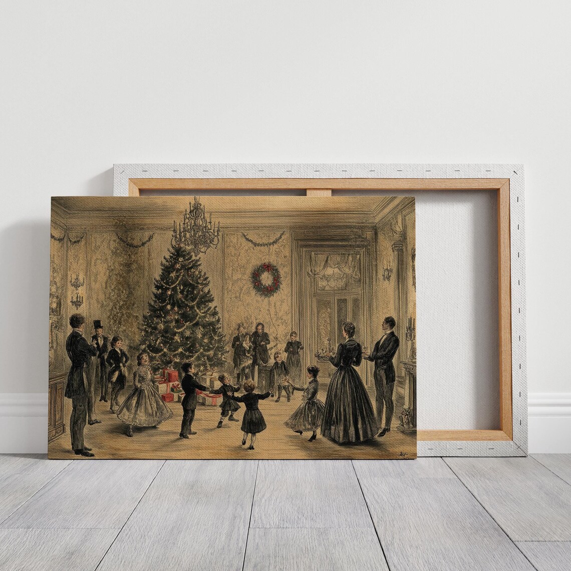 Vintage Christmas Eve Party Farmhouse Art Print