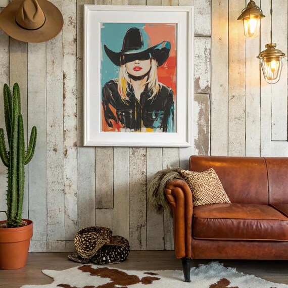Pop Art Cowgirl Bold Western Portrait