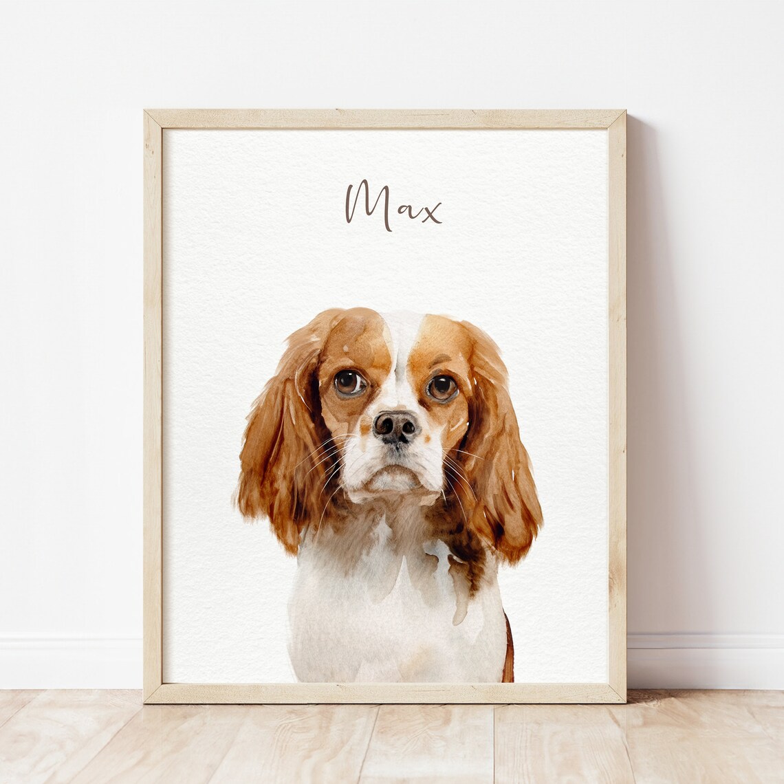 Personalized Watercolor Pet Memorial Dog Portrait Angel Halo Poster - Image 3