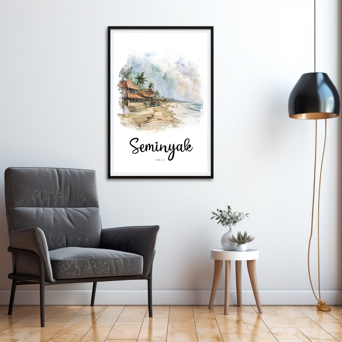 Seminyak Bali Travel Poster Bali Art Print Bali Wall Art Travel Prints Art Watercolor Painting Asia Travel Gift - Image 4