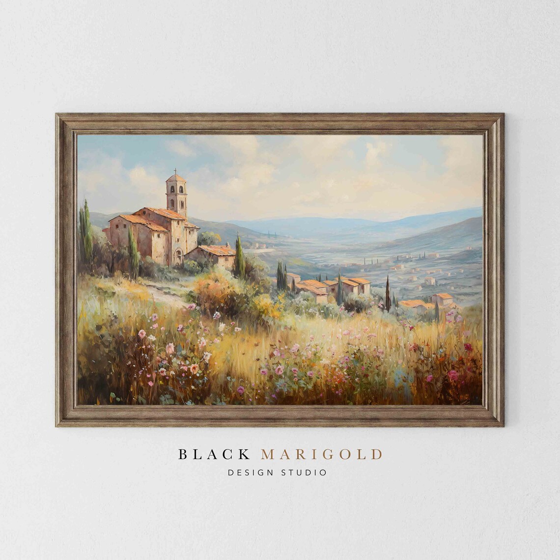 Chapels Vista Vintage Oil Painting Art Print